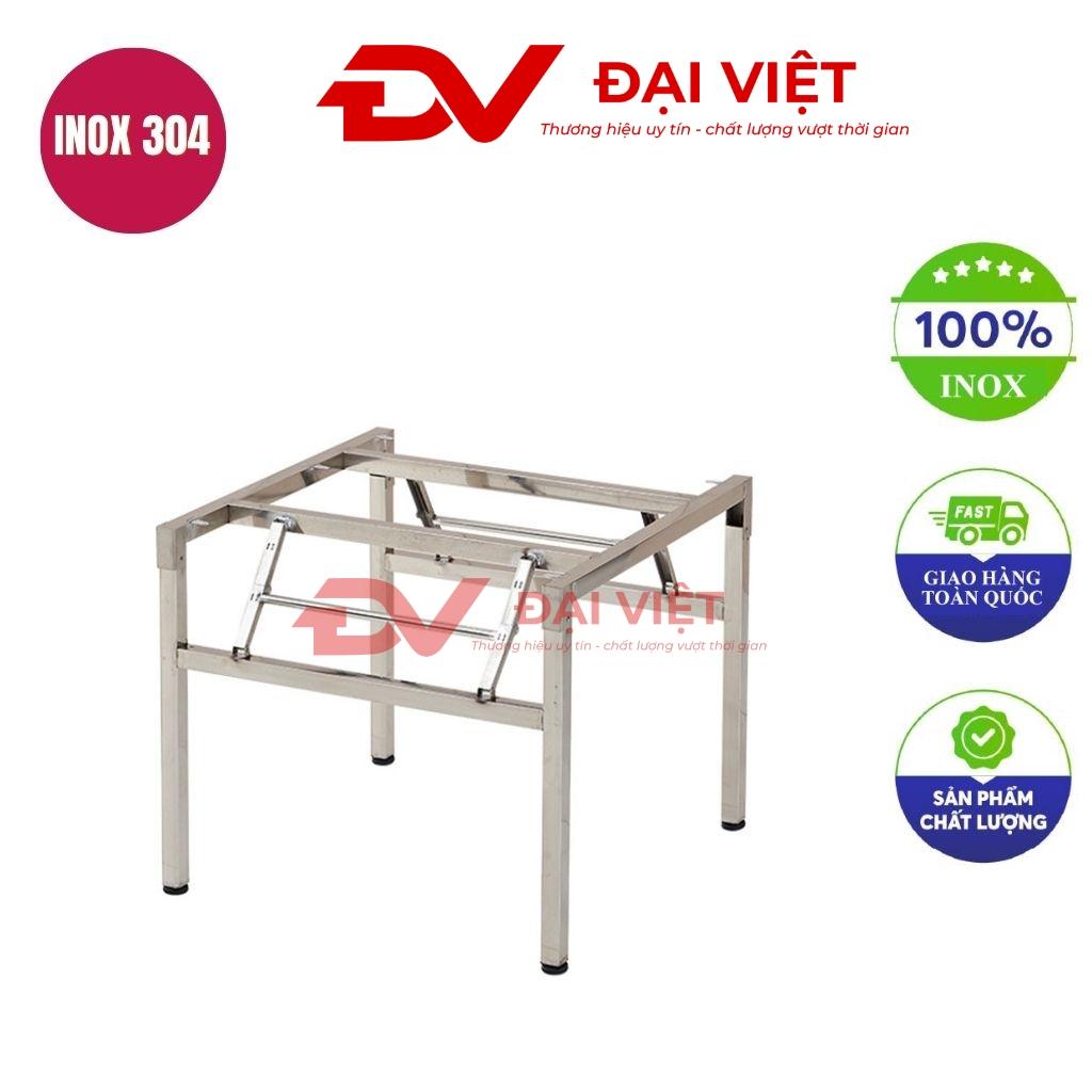 chân bàn inox vuông gấp gọn 85x85x73cm