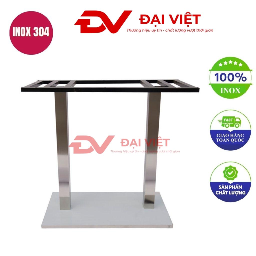 chân bàn inox vuông trụ đôi 600x400x720mm