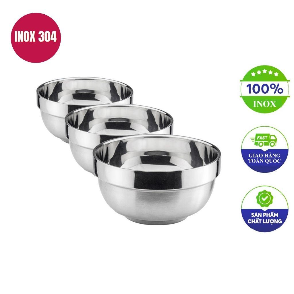 Cấu tạo 2 lớp của chén inox cách nhiệt 14x7.8cm giúp bề mặt ngoài luôn an toàn khi đựng thức ăn nóng