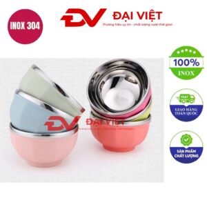 chén inox cách nhiệt đủ màu 12.5x7.5cm