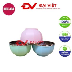 chén inox cách nhiệt đủ màu 13x7.5cm