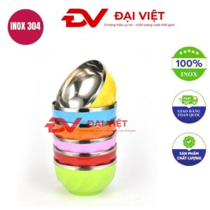 Chén inox cách nhiệt đủ màu 13x7cm