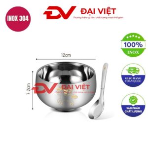 chén inox cho bé 12x7.2cm