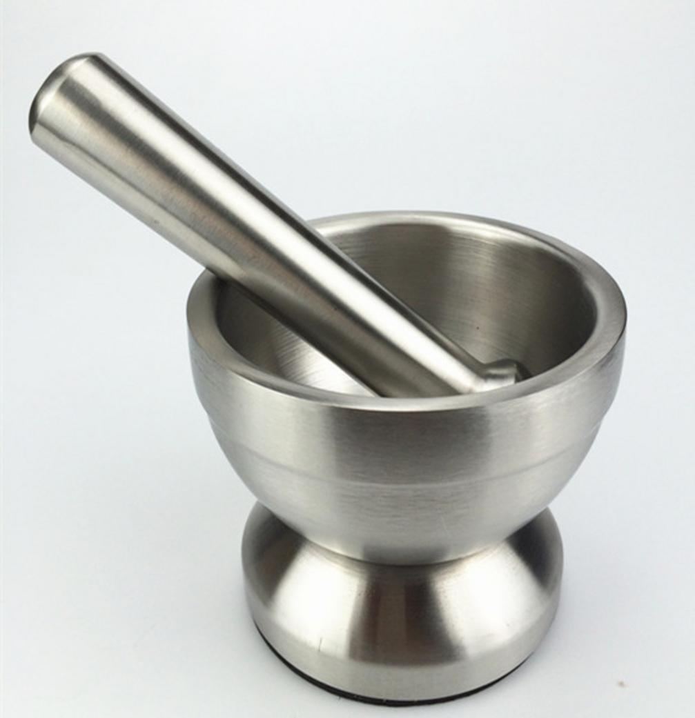 Bộ cối chày inox kích thước cối 10,3 x 8,4 cm nhỏ gọn và phù hợp cho mọi gian bếp