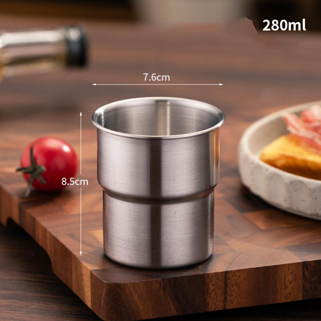 Tùy chọn chất liệu Inox 304 và Inox 430 trên dòng ly inox 7.6x8.5cm phân phối chính hãng