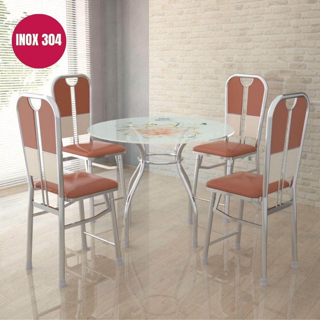 Mặt kính cường lực sáng bóng với góc cạnh bo tròn an toàn của bộ bàn GC08