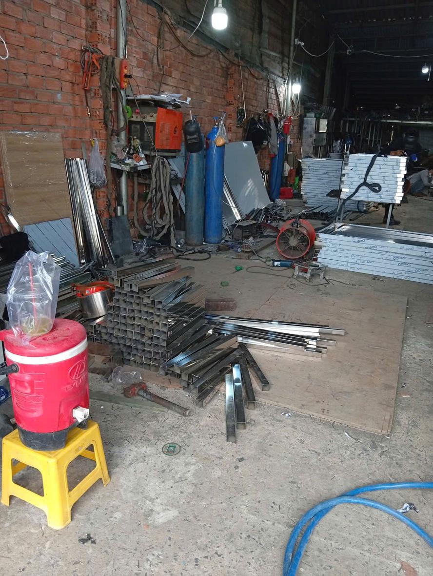 Khung chân gấp rời inox 304 ống phi 32 - Dự án Công ty TNHH Sông Hồng Tân - Cơ Khí Đại Việt
