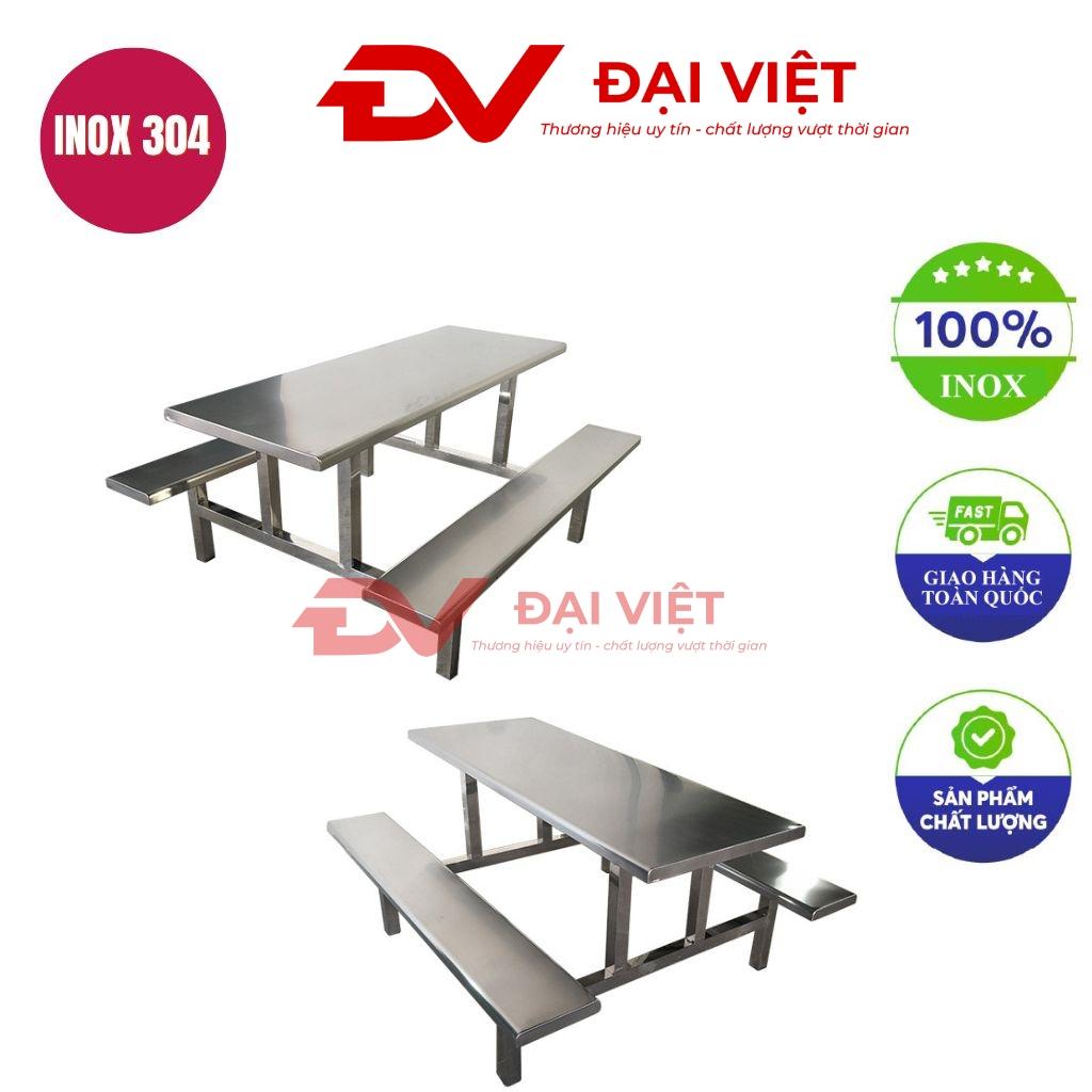 bàn ăn công nghiệp inox 120x135x75cm