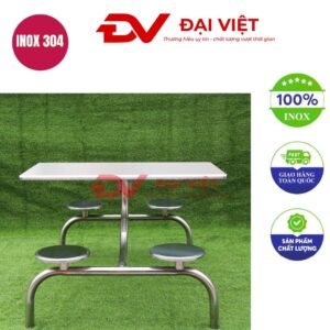 bàn ăn công nghiệp inox 120x60x76cm
