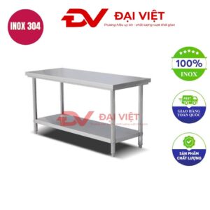 bàn bếp inox 2 tầng 120x70x85cm