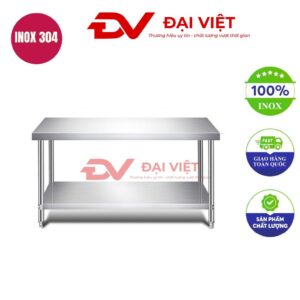 bàn bếp inox 2 tầng 150x70x80cm