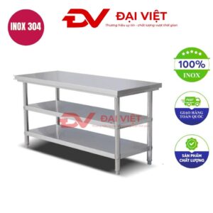 Bàn bếp inox 3 tầng 100x60x80cm