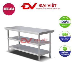 Bàn bếp inox 3 tầng 100x60x85cm