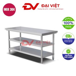 Bàn bếp inox 3 tầng 120x70x80cm