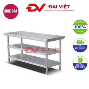 Bàn bếp inox 3 tầng 120x70x85cm