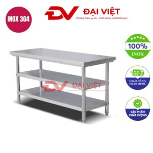 Bàn bếp inox 3 tầng 60x40x85cm
