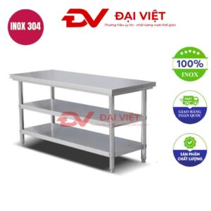 Bàn bếp inox 3 tầng 80x50x80cm