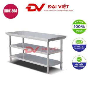 Bàn bếp inox 3 tầng 80x50x85cm
