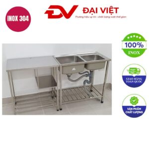 Bàn bếp inox có chậu rửa