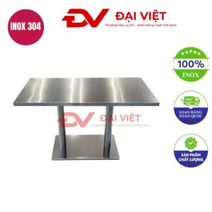 bàn inox chữ nhật 120x60x75cm