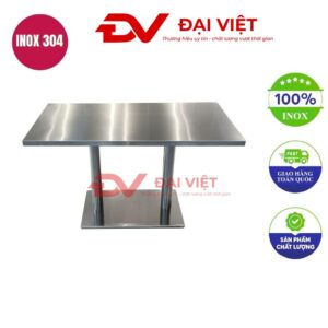 bàn inox chữ nhật 120x70x74cm