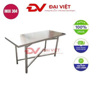 bàn inox chữ nhật 150x55x80cm