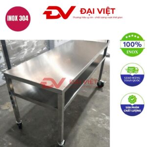 bàn inox chữ nhật 150x80x80cm