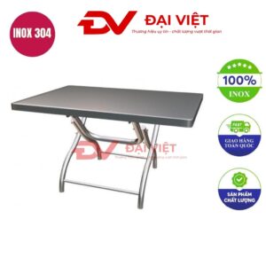 Bàn inox chữ nhật 1m2