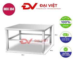 bàn inox chữ nhật 80x80x45cm