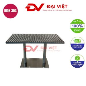 bàn inox chữ nhật có vân 120x60x74cm