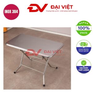 Bàn inox chữ nhật xếp gọn 120x60x78cm