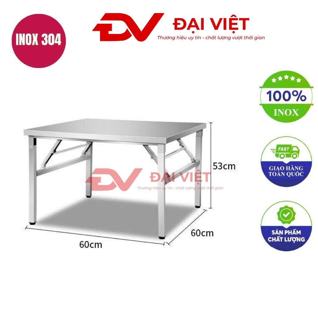 bàn inox chữ nhật xếp gọn 60x60x53cm