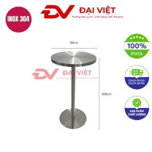 bàn inox tròn 50x105cm