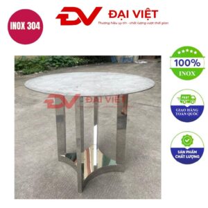 bàn inox tròn 800x800mm
