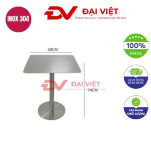 bàn inox vuông 60x60x74cm