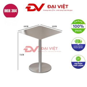 bàn inox vuông 60x60x75cm