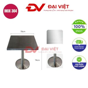 bàn inox vuông 70x70x74cm