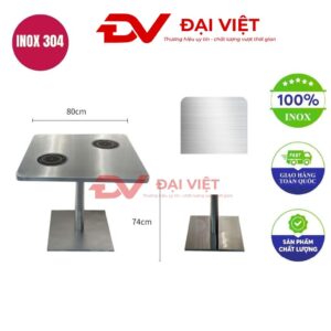 bàn inox vuông 80x80x74cm