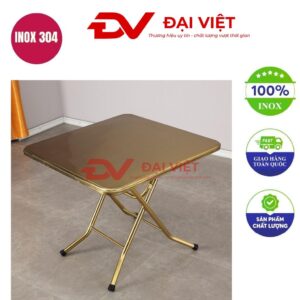 bàn inox vuông mạ vàng 70x70x75cm
