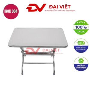 bàn inox vuông xếp gọn 1200x500mm