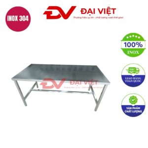 bàn sơ chế inox 180x90x80cm