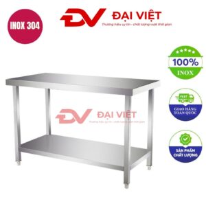 bàn sơ chế inox 2 tầng 100x40x80cm