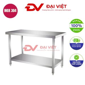 Bàn sơ chế inox 2 tầng 100x50x80cm