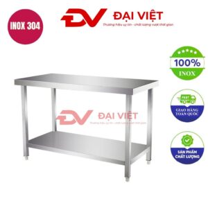 bàn sơ chế inox 2 tầng 120x40x80cm