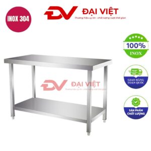 bàn sơ chế inox 2 tầng 120x50x80cm
