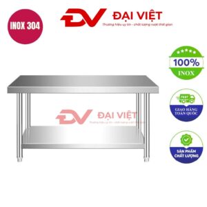 bàn sơ chế inox 2 tầng 120x60x80cm