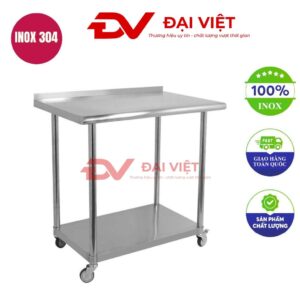 Bàn sơ chế inox 2 tầng 61x61x85cm