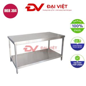bàn sơ chế inox 2 tầng 80x60x80cm