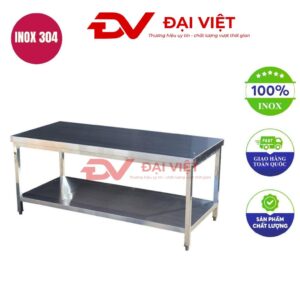 bàn sơ chế inox 2 tầng 80x70x80cm