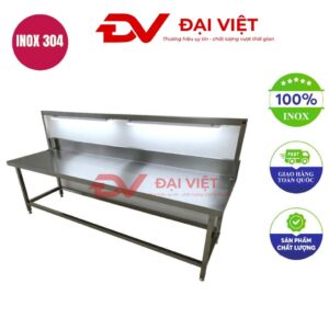 Bàn sơ chế inox 240x70x73cm